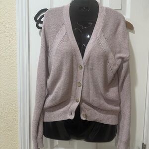 LOFT Light Pink Knit Cardigan